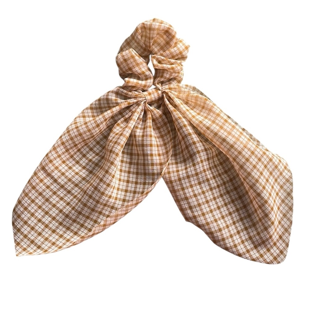 American Eagle Gingham Plaid Checkered Hair Scrunchie Bow